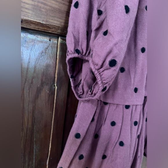 Pink/Rust and black polka dotted Zara tiered dress size L - Picture 3 of 4